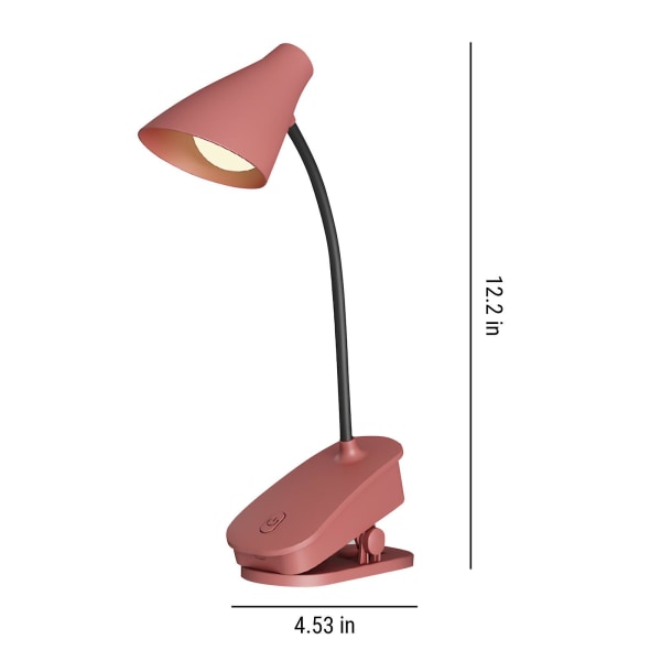 Lampsklämma Skrivbordslampa LED Förvaring Bärbar Skrivbordslampa Sovrum Sängbord Klämma Nattlampa USB Laddning Present[HkkK] Pink