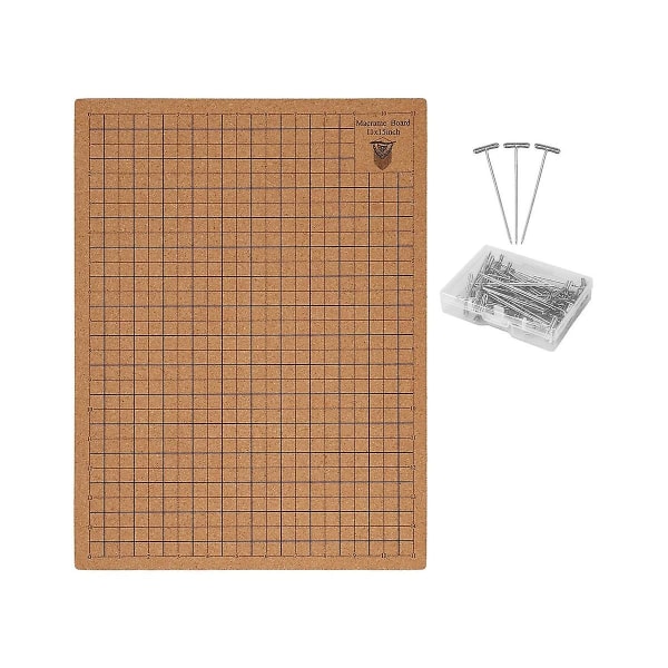 Macrame Board With Pins, 12x16in Portable Double Side Macrame Project Board med rutnät, återanvändbar Mac([HK])