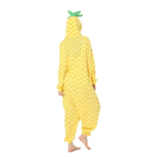 \"Tecknad Frukt Ananas Cosplay Kostym Sovkläder för Män och Kvinnor, Vuxen Onesie Pyjamas, En-delad Unisex Hemmakläder\"[HK] L