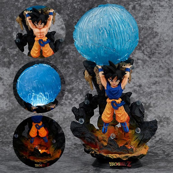 Dragon Ball Z Majin Buu Figur Son Goku 25cm Frieza Spirit Bomb Led Lys Anime Figurer Pvc Statue Figur Model Dukke Legetøj Gave[HK] Son Goku no box