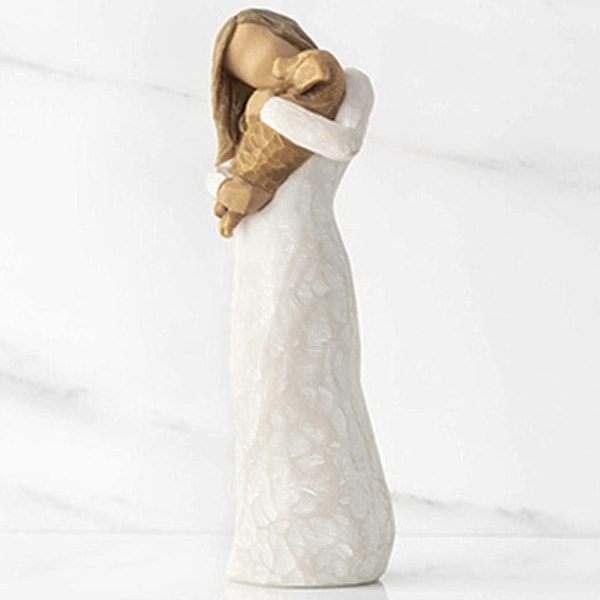 Venskabsengel, håndmalet mindefigur, gaver til kæledyrselskere -[HK] Stood Holding The Dog