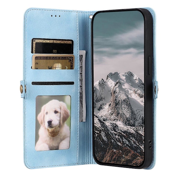 Lompakkokotelo Xiaomi Redmi Note 14 Pro 5G 14 Pro 5G Poco X7 5G nahkainen puhelinkuori Skin Feel Totem[HK] Multicolor Lake Blue