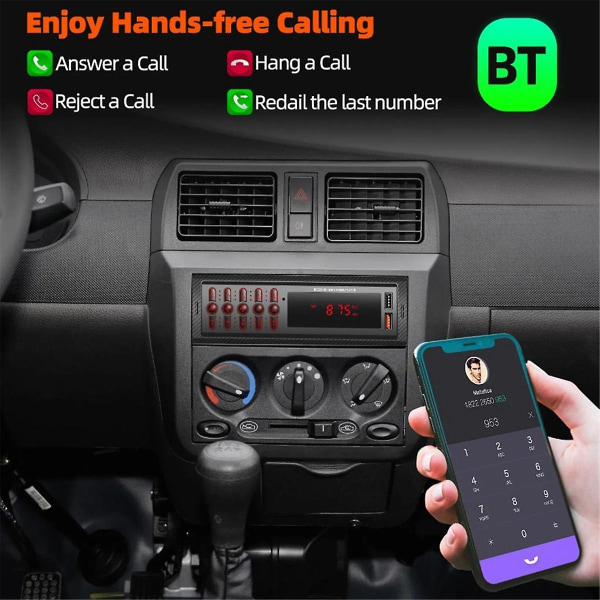 Auton Mp3-soitin Handsfree-puhelut Dual USB Wireless Bluetooth Aux Input 1099 Car Card Radio Support ([HK])