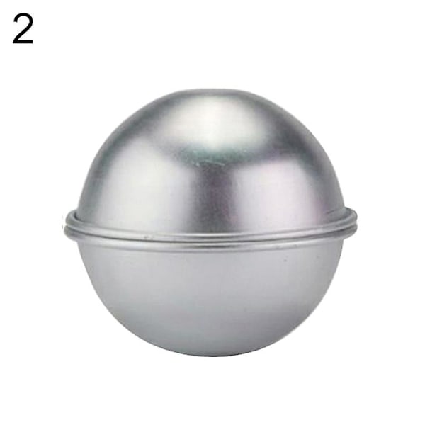 2Pcs 4.5/5.5/6.5cm 3D Aluminum Alloy Homemade Round Sphere DIY Bath Bomb Mold[HK]