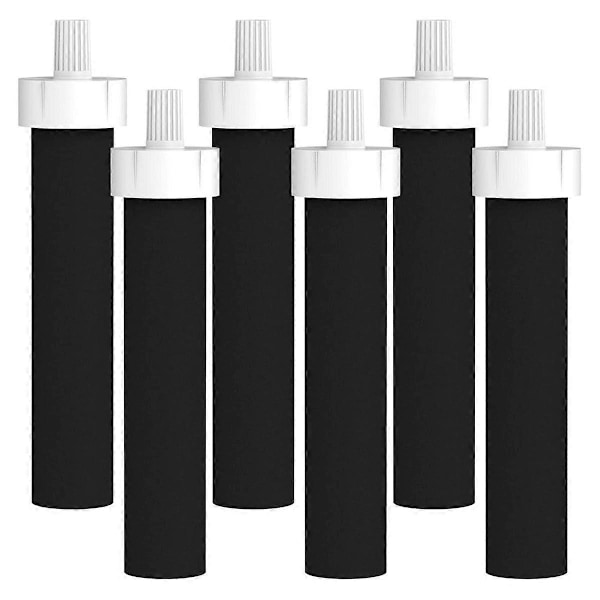 Vattenflaskfilter, Ersättning för BB06, Hård Vattenflaskfilter, 6-pack [HK] BlackWhite