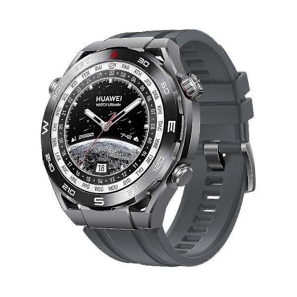 Silikoniranneke Huawei Watch Ultimate -kelloon, 3 kpl pidempi malli [HK] Dark Grey