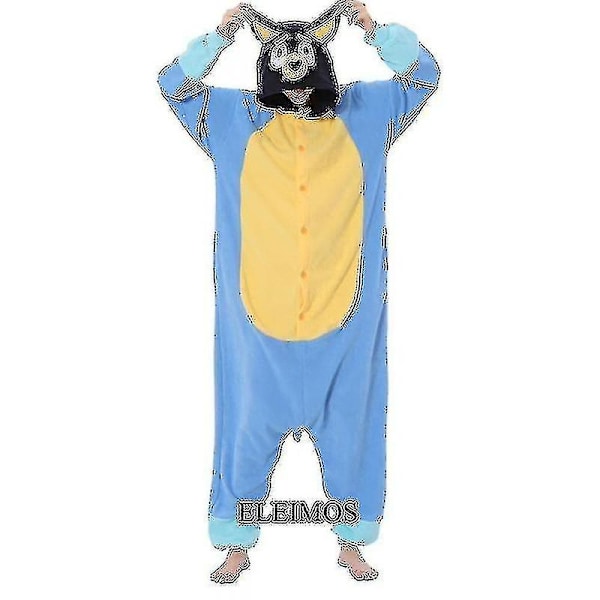 Voksne Børn Kigurumi Tegneserie Blå Hund Onesies Pyjamas Julekostume[HK] Bluey onesie M Fit 158cm-168cm