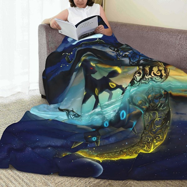 Umbreon Tecknad Filt för Barn Tonåring Vuxen, Ultra Mjuk Mysig Lyxig Fleece Pläd Filt för Soffa Säng, Varm Flgtxxsa91[HK] 40x30in 76x102cm
