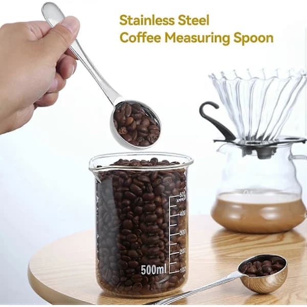 Rustfrit stål 15 ml kaffemål til malet kaffe med langt håndtag[HK]