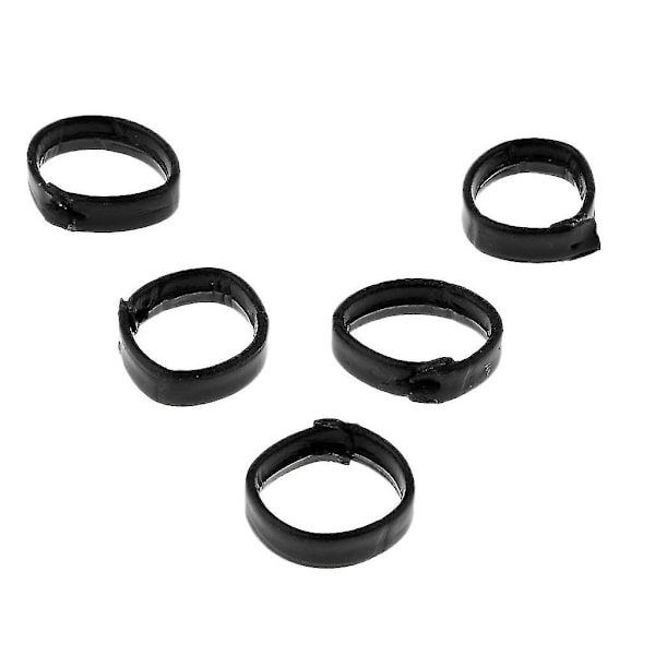 5 stk. 20/22/24mm PU Lær Armbånd Rem Endeholder Løkke Ring Holdere - 20mm Svart[HK] 24mm Black