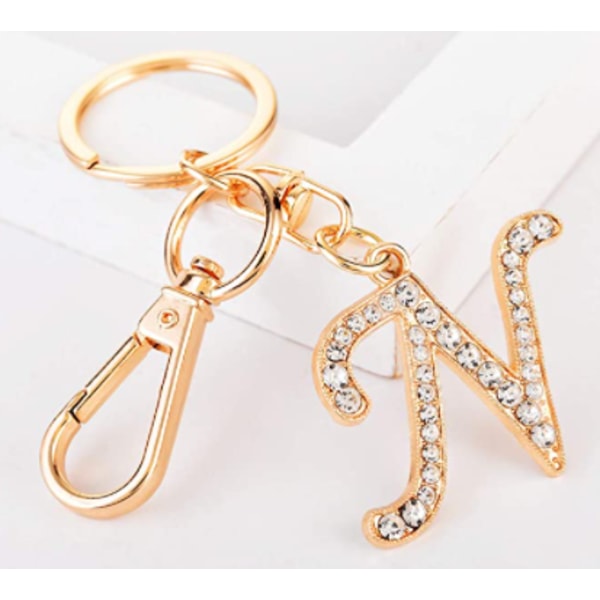 Engelska bokstaven nyckelring-handväska hänge kristall hängande nyckelring  (A-Z, 1st) cae5 | Fyndiq