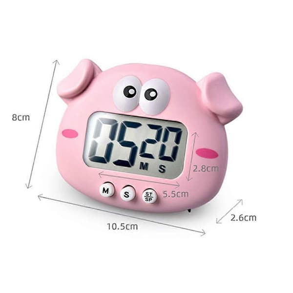 Elektronisk Timer Tegneseriegris Timer for Tidtaking 1 stk Rosa Plast[HK]