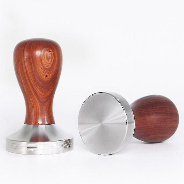 49,7 mm kaffepress V4 - Fjäderpress - Baristatillbehör - Espressopress med dyna för Rok espressomaskiner - Platt botten[HK]