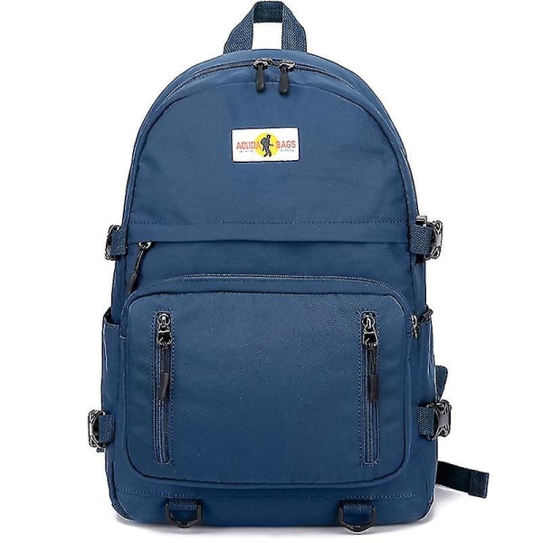 Ryggsäck Tonåring skolryggsäck med USB laptop skolväska[HK] Blue