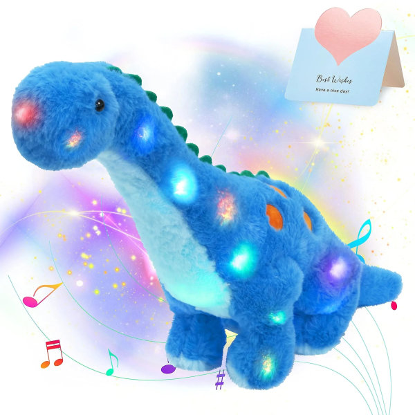60 cm Dinosaur LED-ljus Musikalisk gosedjur Ljusande present Glödande Söta kuddar Plyschleksaker för tjejer Festival[HK] Dinosaur-musical