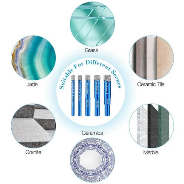 Diamantflisbor, 5 deler, 5-12 mm[HK]