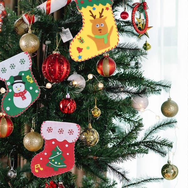 Julematerialepose Stoff Barn Håndlaget DIY Dekor 4 stk Sett for Festlig Håndverk[HK]
