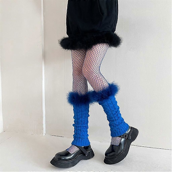 Casual Benvärmare Dam Harajuku Fluffig Plysch Patchwork Fotskydd Vadstrumpor[HK] Red