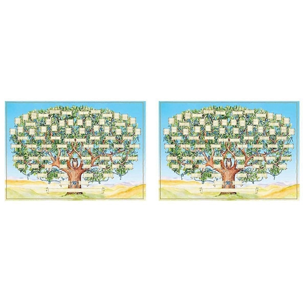 2X Sukupuu kaavio täytettäväksi 6 sukupolven sukututkimusjuliste tyhjä täytettävä esivanhempien kaavio, tulosta F[HK] As Shown