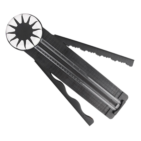 12 i 1 Pappersskärare Glidande Multifunktionell Papperskniv Roterande Handskärande Pappersverktyg för DIY Scrapbook[HK] Black