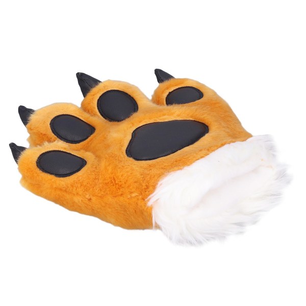 Simulering Dyreklohandsker Cute Tiger Claw Plyshandsker Werewolf Costume Handsker[HK] Yellow