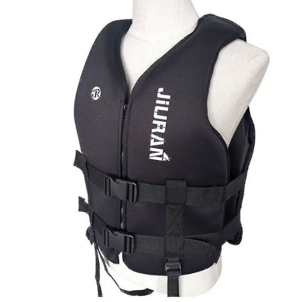 Voksen redningsvest i neopren, sikkerhetsvest for vannsport, fiske, vannski, kajakkpadling, båtliv, svømming, drifting, sikkerhetsvest XL(75-100kg) Black