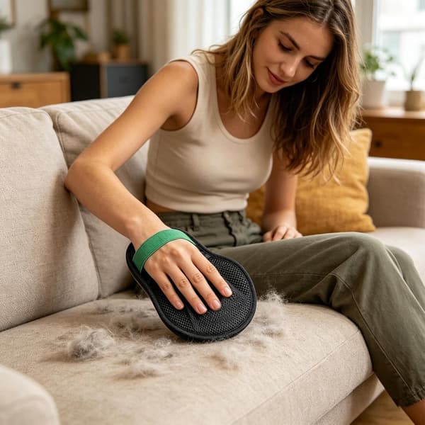 Kat hårfjernerhandske, genanvendelig vaskbar skånsom, sofa kat hårfjerner - til hunde, indendørs killinger, tøj, møbler, seng, sofa, tæppe [HK] Green