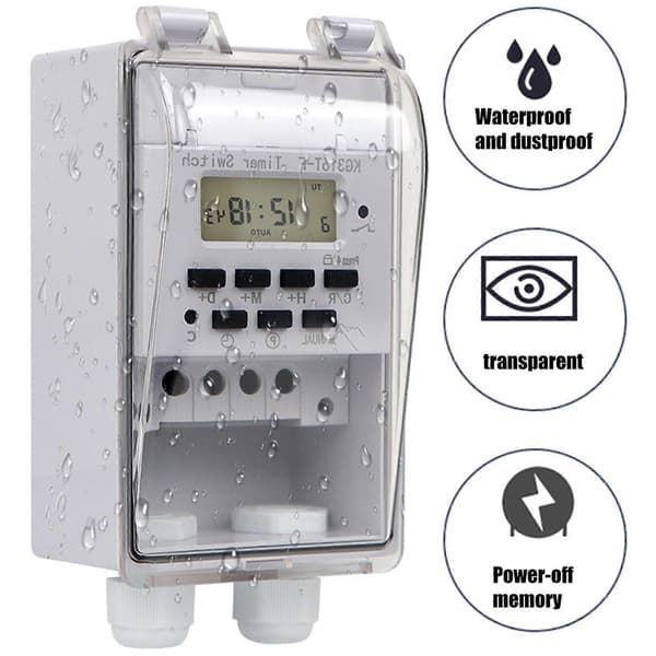 Industriel Vandtæt Timer Komponent 40A 110V Timer Controllere til Udendørs Belysning Kraftige Elektriske Systemer[HK] Multicolor