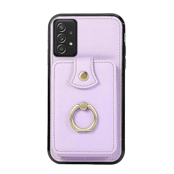 För Samsung Galaxy A52 4g / A52s 5g / A52 5g Fodral Korthållare PU Läder Telefonskal med Ställ [HK] Purple