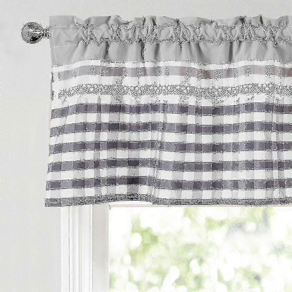 Køkkengardiner Dekoration Vinduesgardin Luksus Cafe Kappe Topgardiner S202412306350[HK] 130cmx41cm Light grey