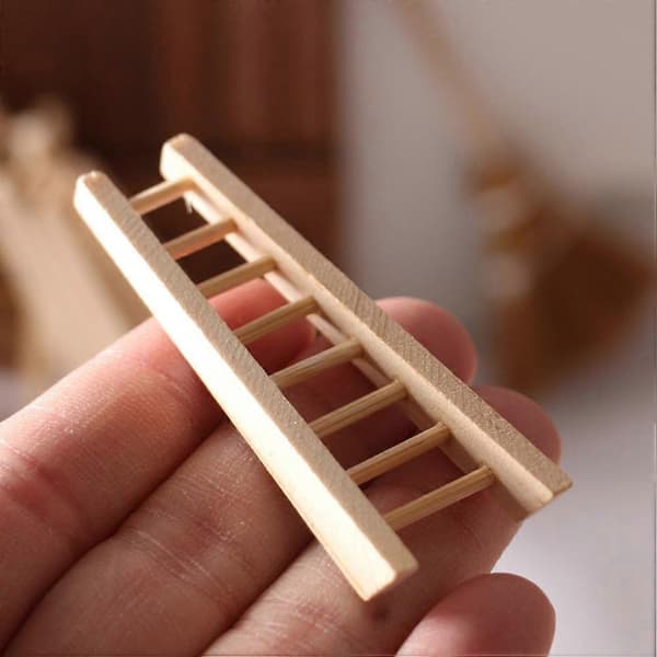 Mini Trätrappa för Dockskåp Hemmabruk Träföremål[HK]