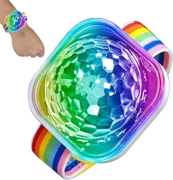 Armbånd, USB oppladbart bærbart diskokule-hodebånd med sugekopp for fest [HK] White