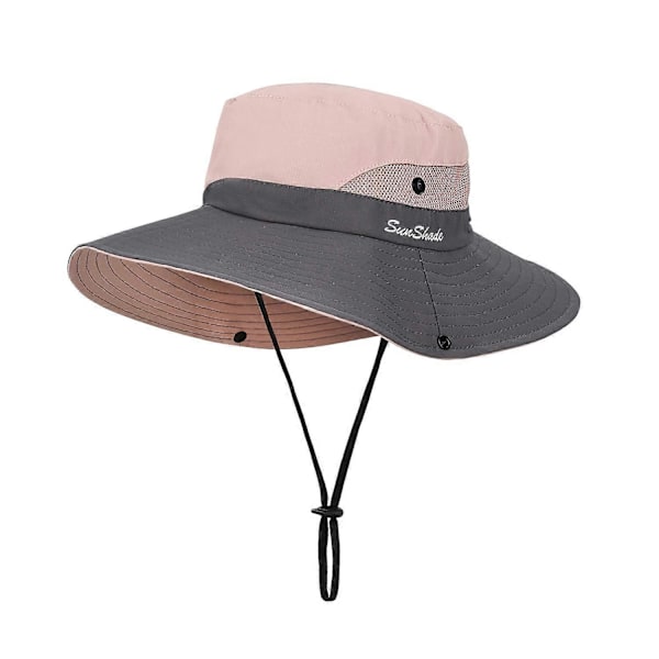 \"Solhatt dam solhattar bred brätte UV-skydd fiskehatt mesh\"[HK]