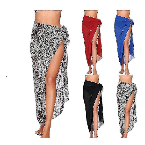 Strand Sarong Pareo Bikini Wrap Kjolförkläde Badkläder [HK] Blue