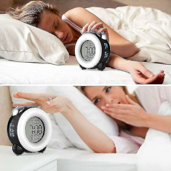 Høj Alarmur Til Tunge Sovende Med Valgfri Alarm Dobbelt Alarmindstillinger Snooze Funktion (Fuld Blå) 1stk[HkkK]