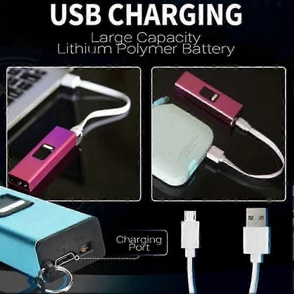 Elektrisk Stød Selvforsvars Mini Lommelygte Nøglering[HK] Blue