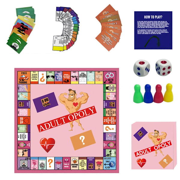 Adultopoly Hauskanpito Lautapeli Pariskunnille Intimiteettikorttipakka Peli Uudelle Vaimolle [HK] Pink