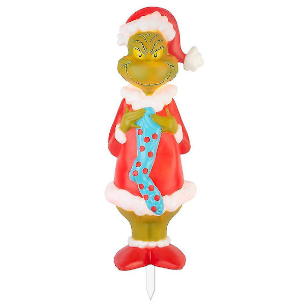 Jule-Nisse Grinch Kommer Flat LED Belysning Grønn Monster Jul Halloween Utendørs Hage Hage Dekorasjon[HK] E
