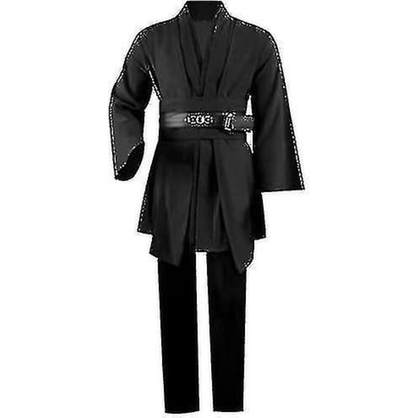 Högkvalitativ vuxen tunika kostym för Jedi-outfit Skywalker Halloween-kostym huvad kappa mantel komplett set uniform tre versioner [HK] Black 4XL