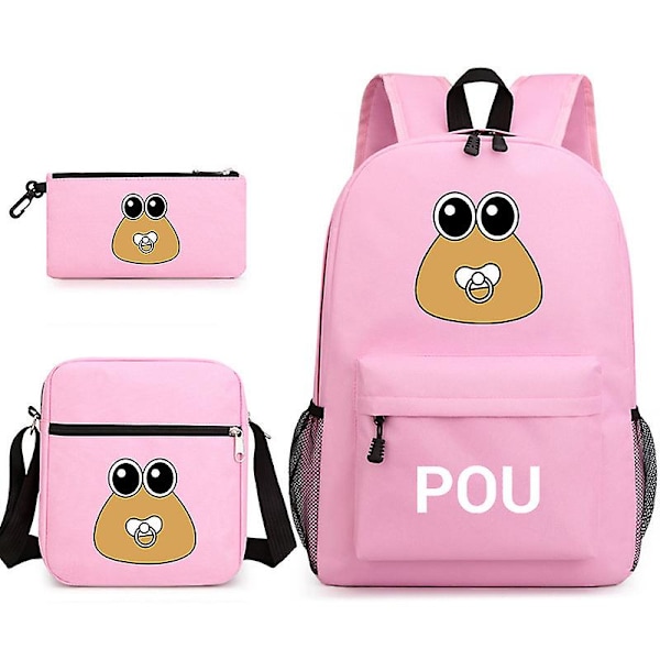 POU male and female student backpack three piece set[HK]