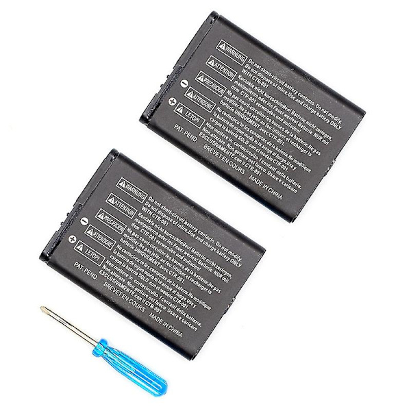 3,7v 2000mah Litiumjonbatteri + Verktygssatspaket för 3ds Ll/xl 3dsll 3dsxl[HK] 1 set of 2