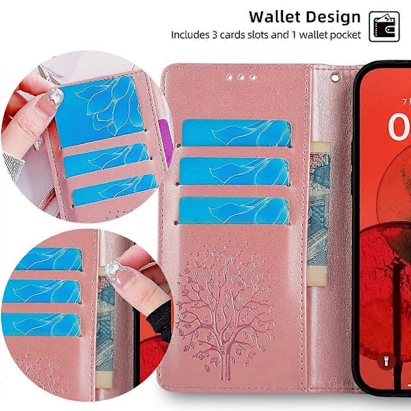 TCL 505 -kotelon lompakkoteline nahkainen kukka puhelinkuori tukkumyyjä [HK] Style F Multicolor