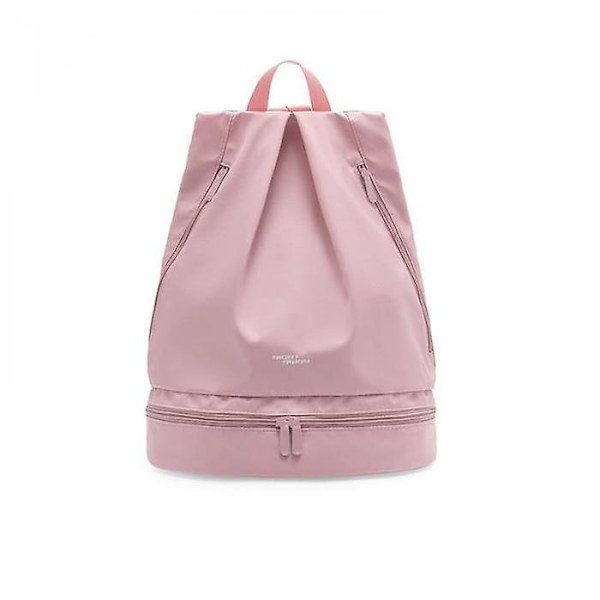 Tør og våd adskillelse sportstaske svømning rygsæk vandtæt strand opbevaring fitness taske[HK] Pink Large Size