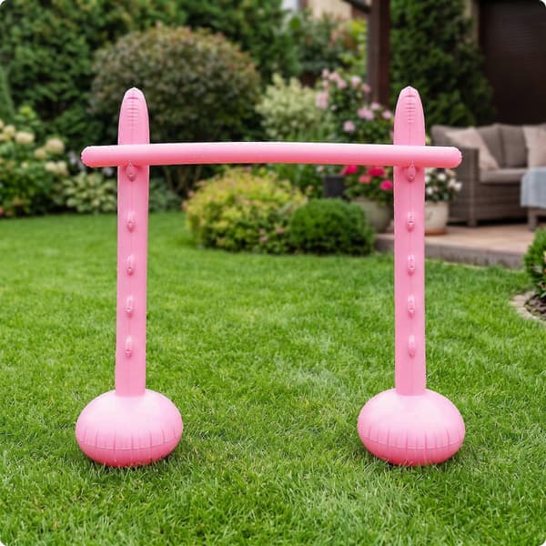 Lätt uppblåsbart hopphinder | Aktivt, uppblåsbart hinder för trädgården Blå[HK] Pink