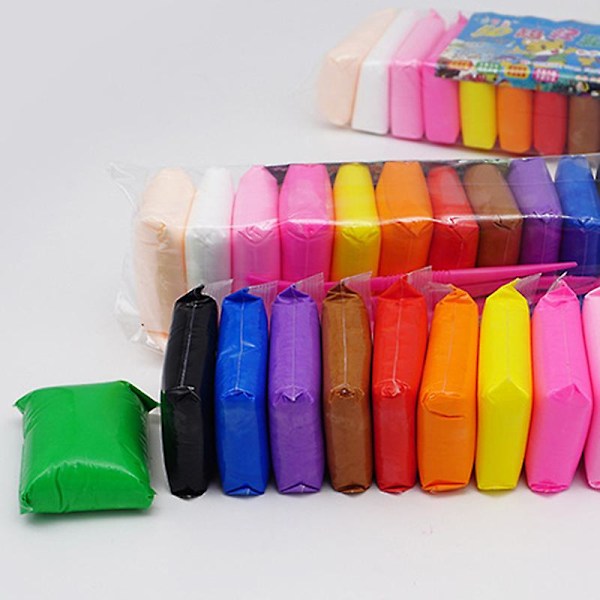 36/24/12 Färgset Lätt Mjuk Lera DIY Leksaker Barn Pedagogisk Plastilina Säker Färgglad Lätt Lerleksaker 12 Färger