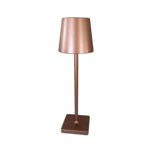 Dimbar sladdlös bordslampa 3-vägs sladdlös aluminiumlampa för läsning[hk] Brown