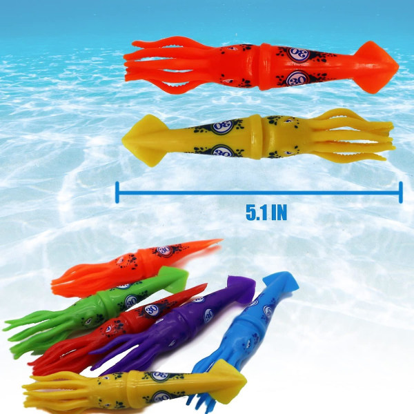Børnepool Dykning Legesæt, Øv Dykning Og Svømning, Undervands Multifarvet Synkende Blæksprutte (sæt med 6)[HK] multicolored squid