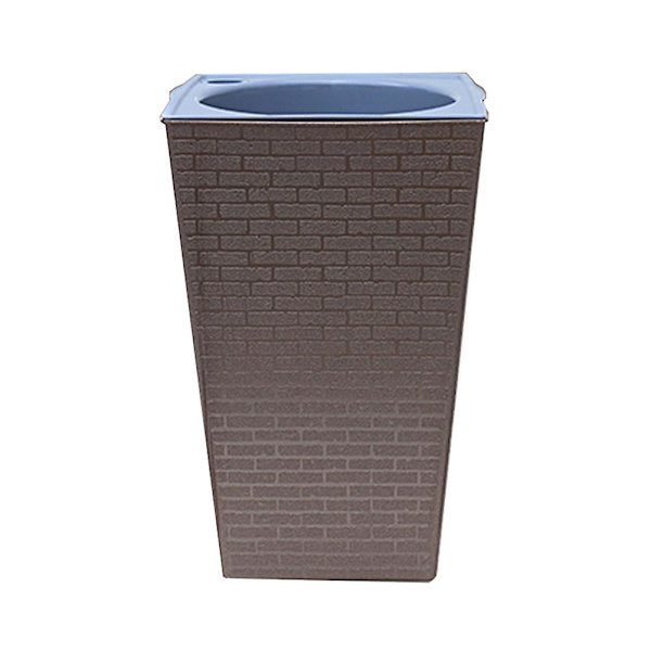 HK Tegelmönstrad Blomkruka Imitation Metall Plast Blomkruka Fyrkantig Och Hög Typ För Trädgårdskruka Coppery Middle