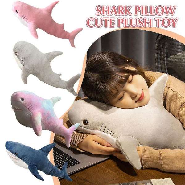 30 cm Giant Hai Stuffed Plush Toy Søt Hai Pute Soverom Pute Dukke Gaver Til Jenter[HhkK] Pink