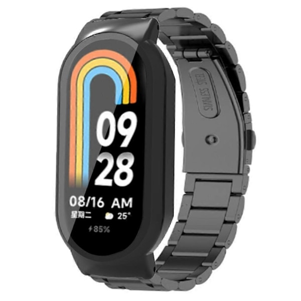 For Xiaomi Smart Band 8/Band 8 NFC Klokkereim med PC-deksel+Herdet Glass Skjermbeskytter[HK] Style A Multicolor